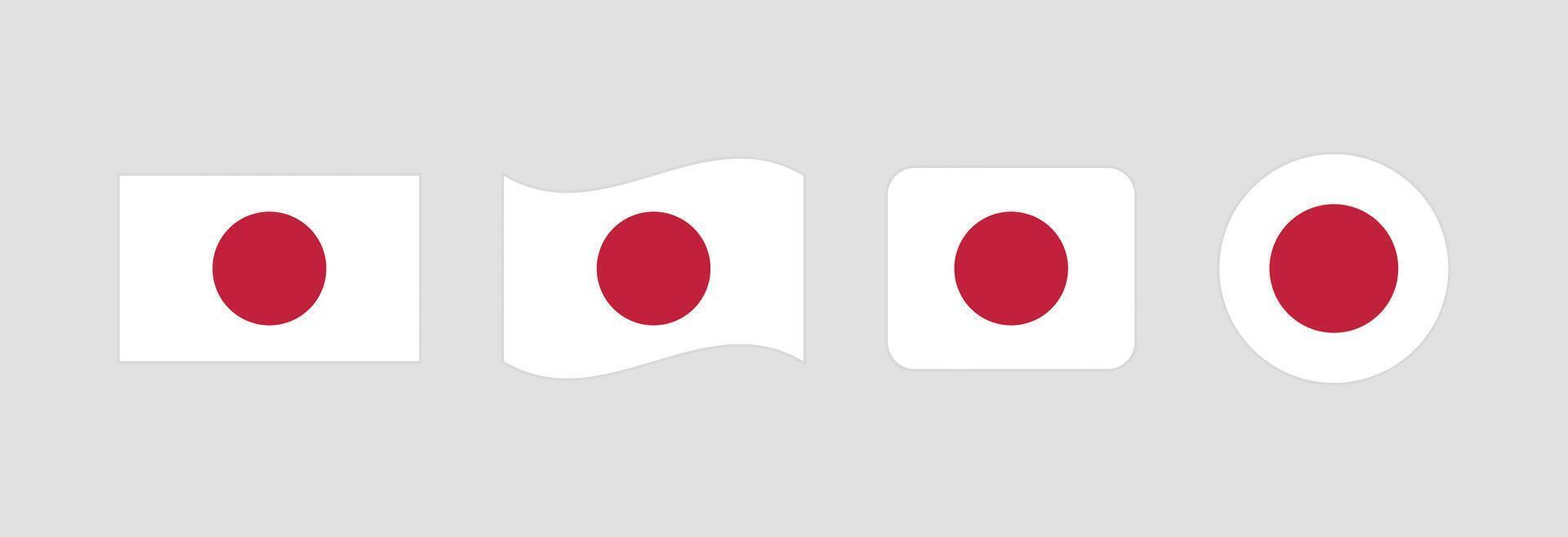 Japan flag. Set of Japan Flags Collection. vector