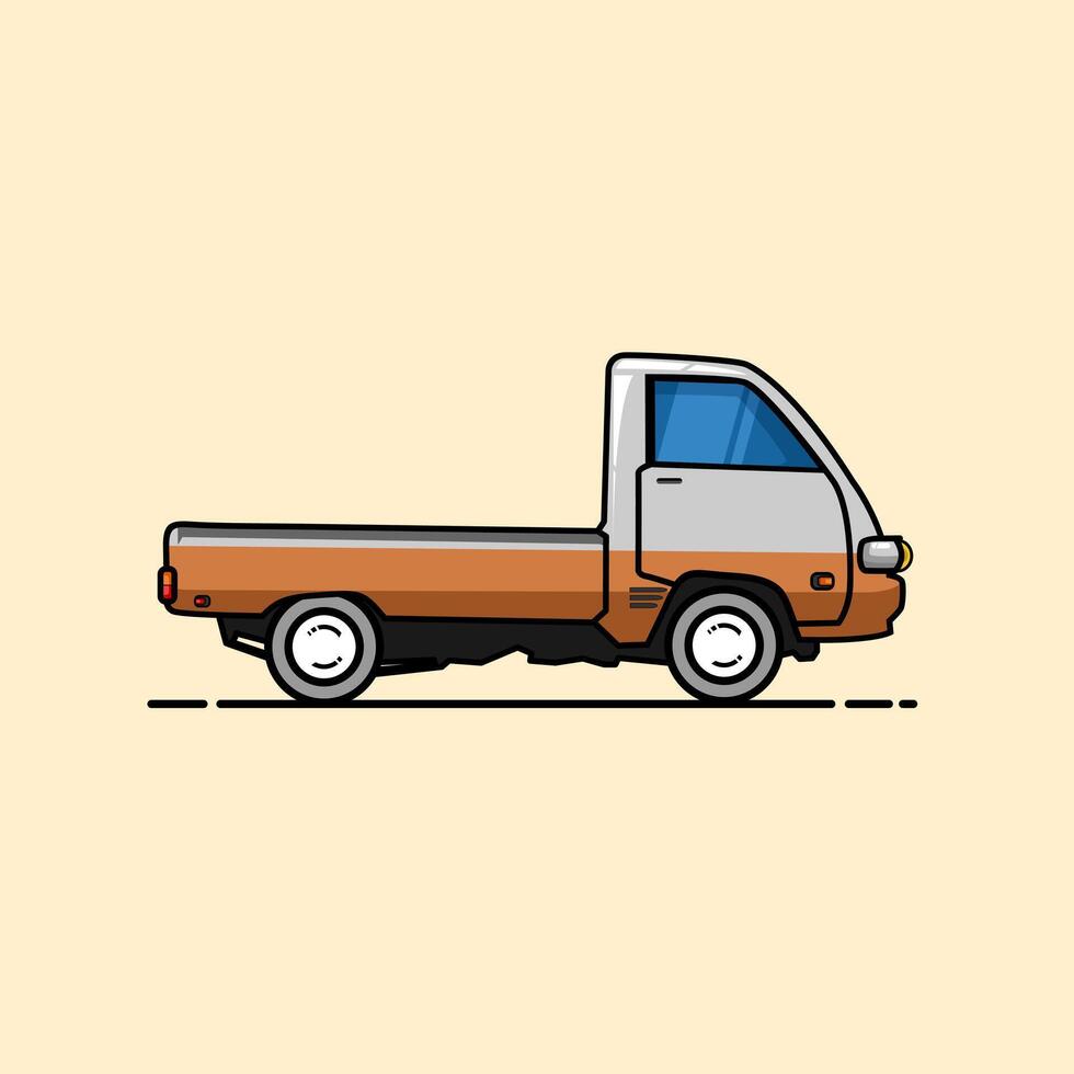 An Orange Pickup Truck vector