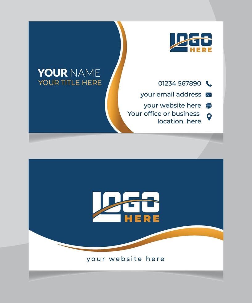 Simple business card design template and corporate brand identity vector