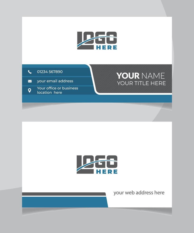Minimal business card design template and corporate brand identity vector