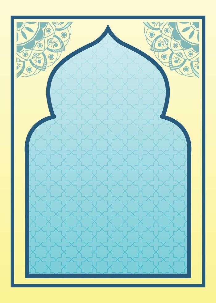 Islamic frame design template and minimal luxury abstract background design vector