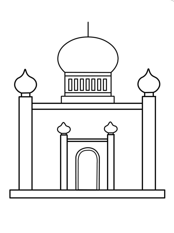 a mosque icon in outline style vector