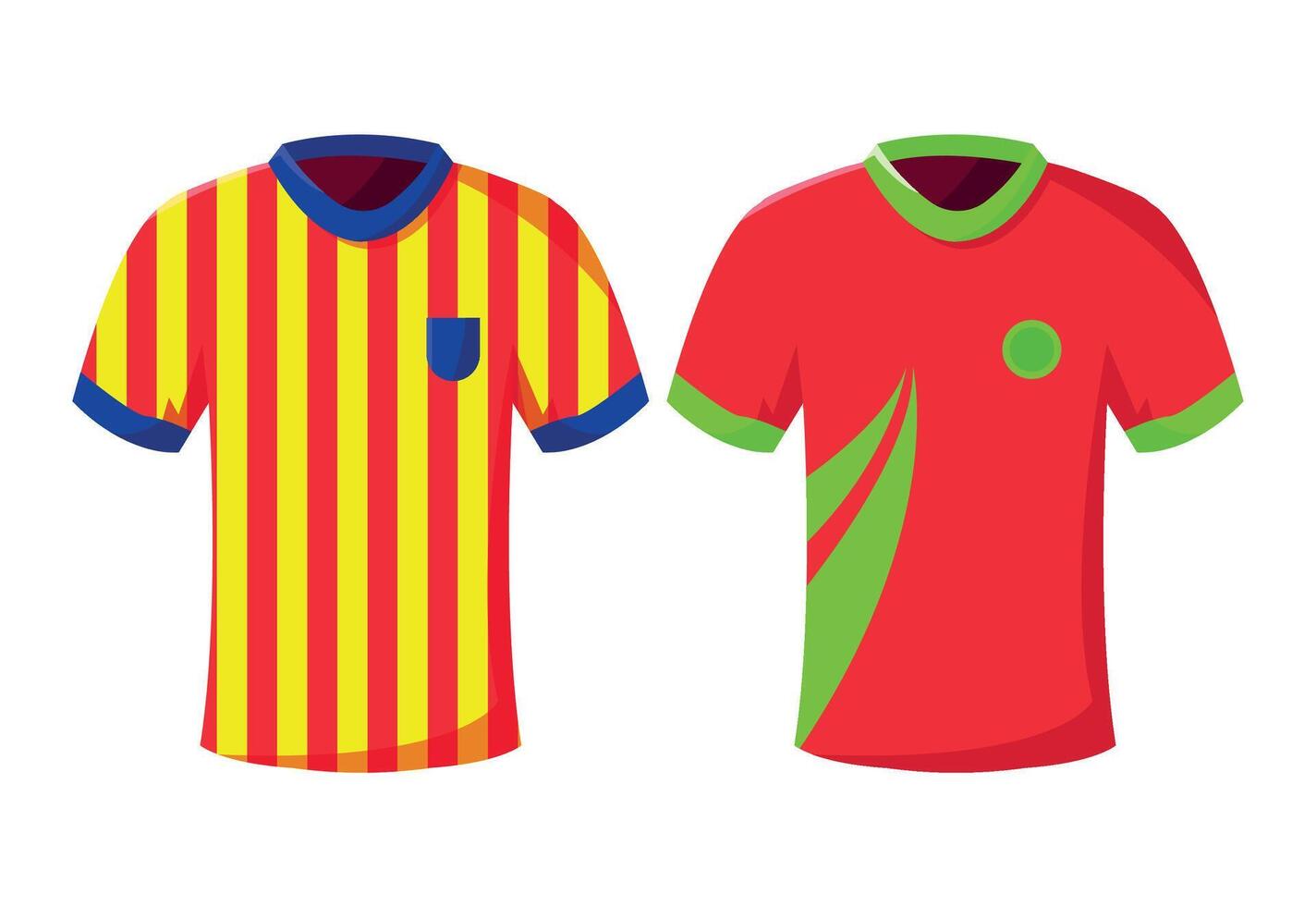 Sports soccer jersey design. Football jerseys, front view. Sports uniform mockup. vector