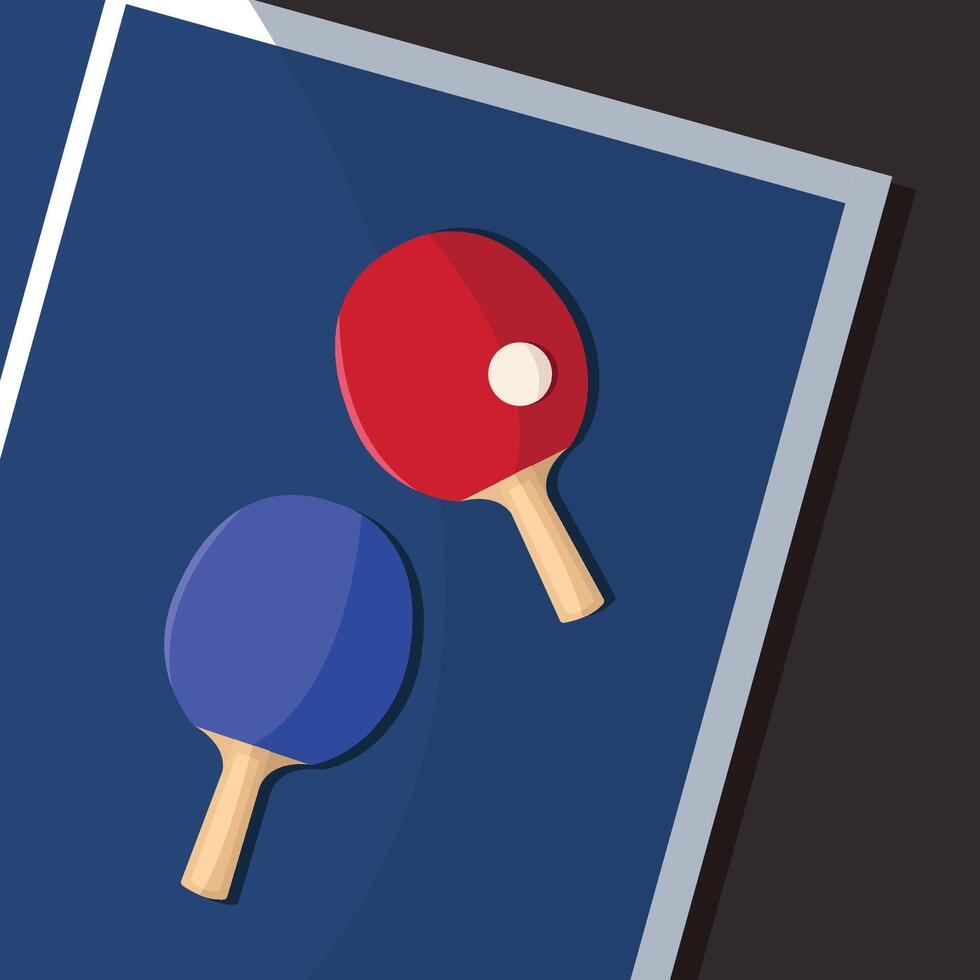 Table tennis racket and ball. vector