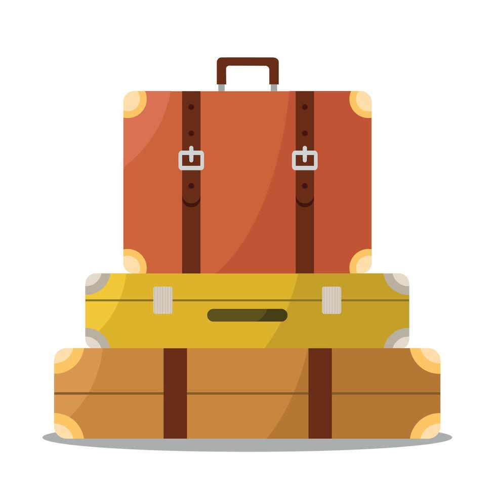 Travel suitcases are folded. vector