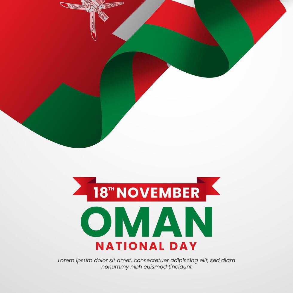 Oman national day November 18 square banner background vector