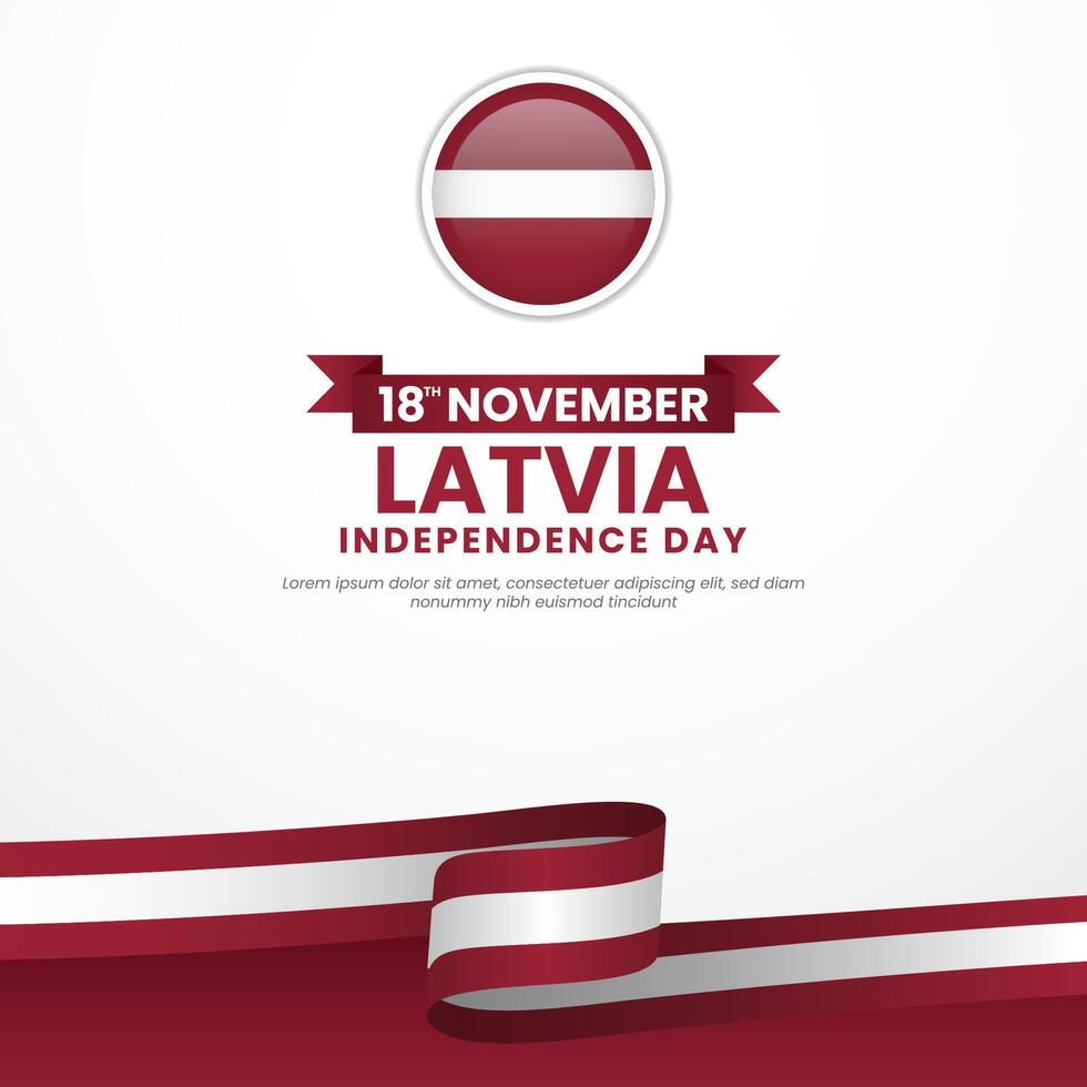 Latvia Independence Day November 18th Celebration Square Banner Background Design with blank space area vector