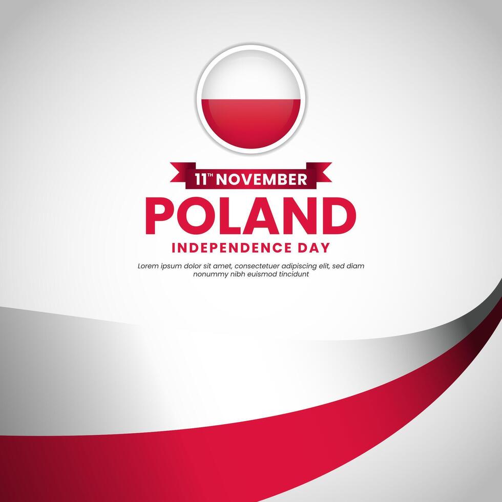 Poland independence day flag square banner background template for banner, greeting cards and post vector