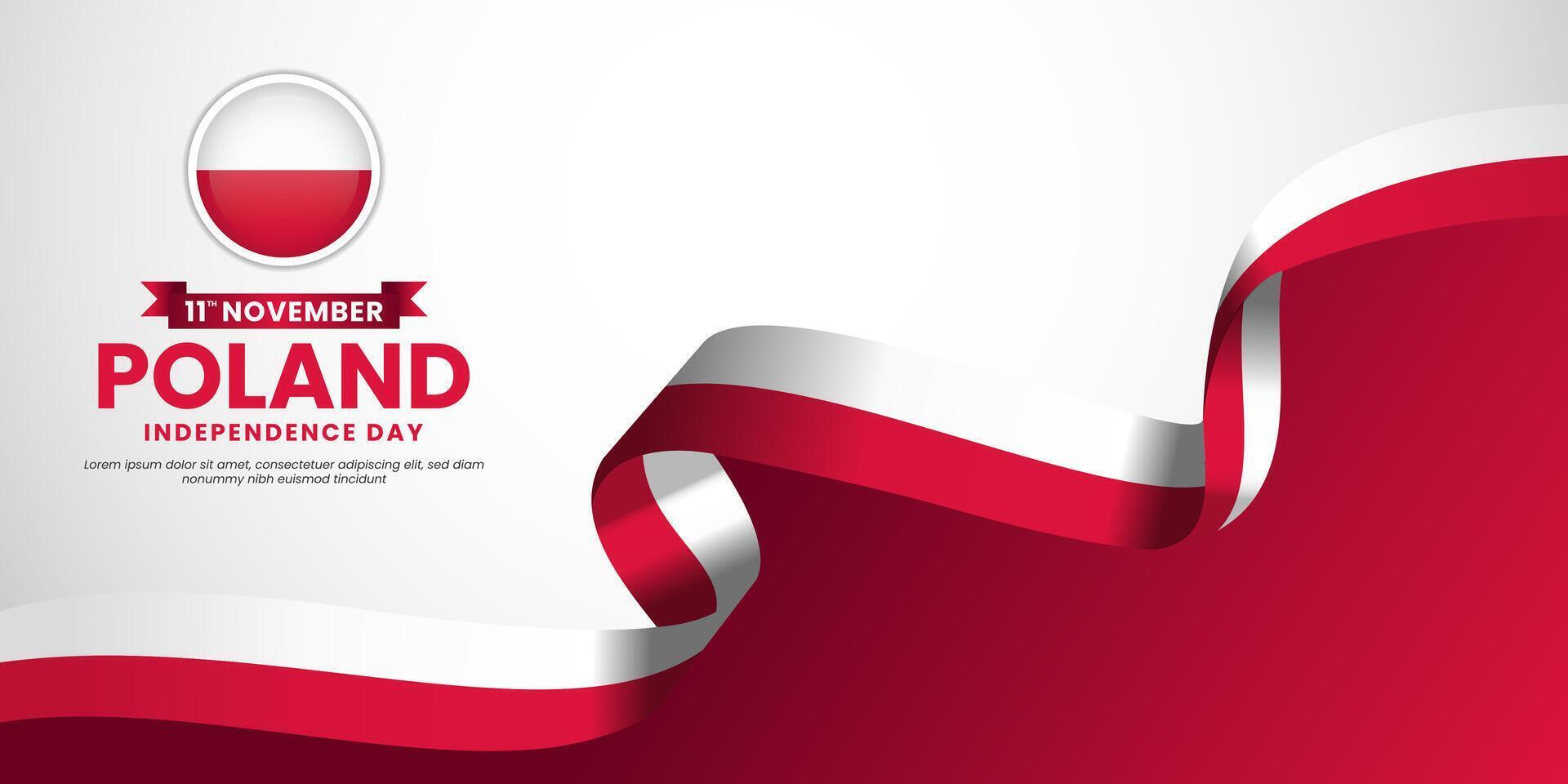 Poland Independence Day November 11th Celebration Background Design with blank space area for text vector