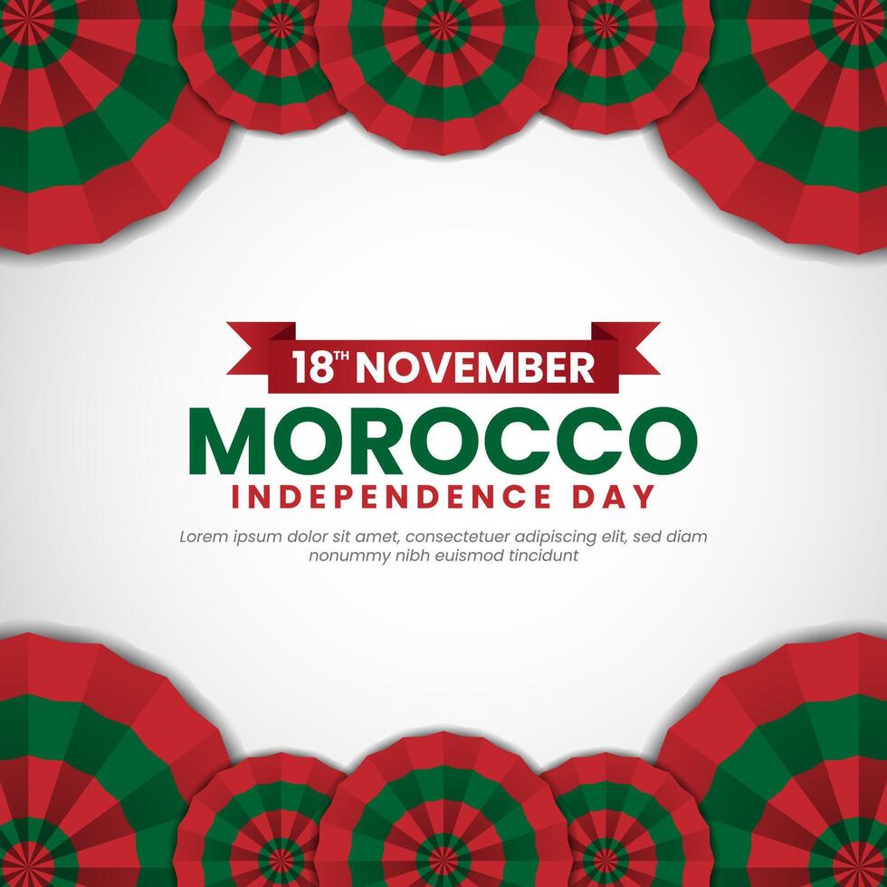 Morocco Independence day banner with decoration unique flag colors background abstract modern design vector
