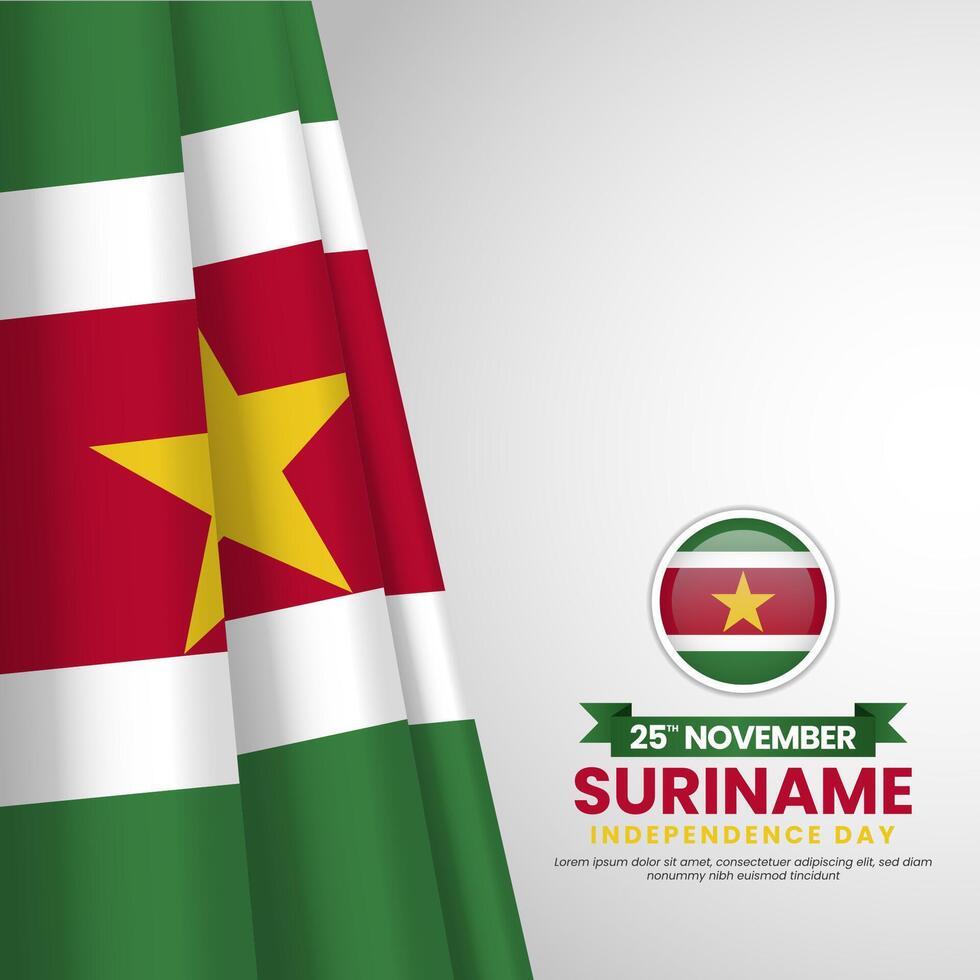 Suriname Independence Day square banner Bakground for social media post template vector