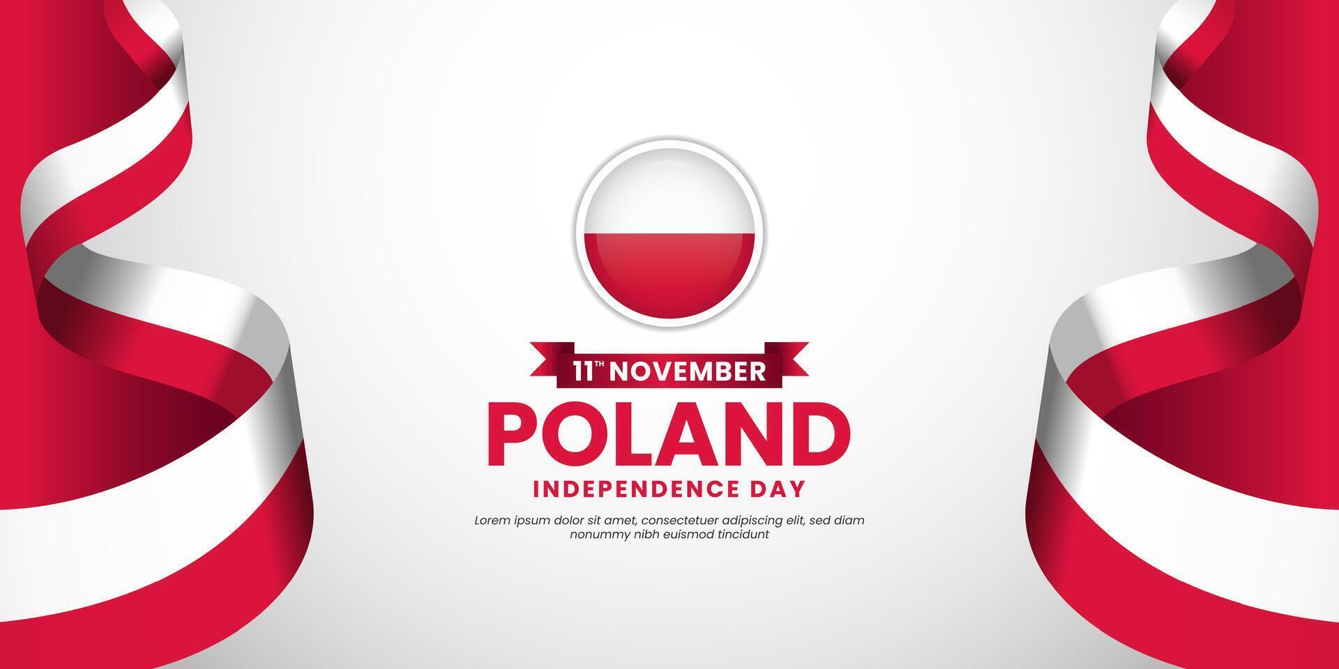 Poland Independence Day November 11th Celebration Background Design with blank space area for text vector