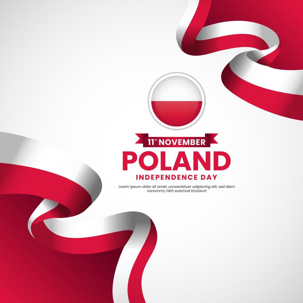 Poland independence day flag square banner background template for banner, greeting cards and post vector