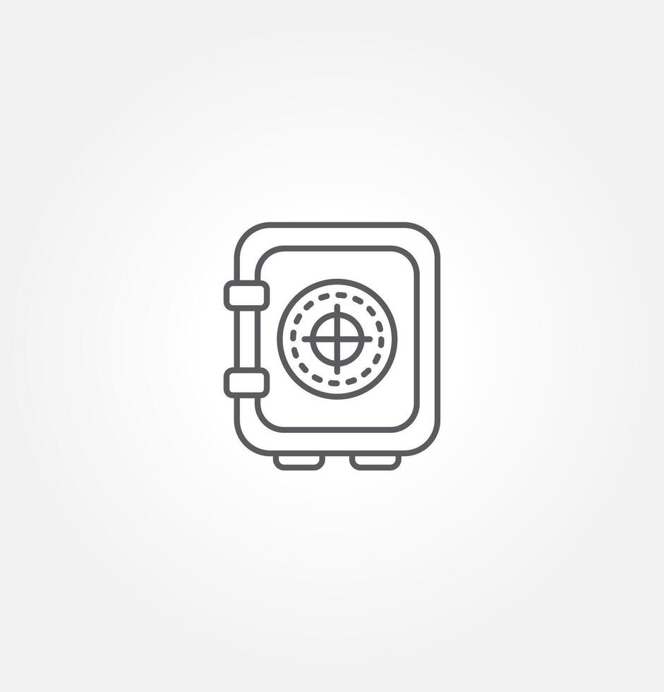 Safe Box icon design with white background stock illustration. Bank safe box icon. Safe lock icon. Money safe flat sign design. Money safe symbol pictogram. UX UI icon vector