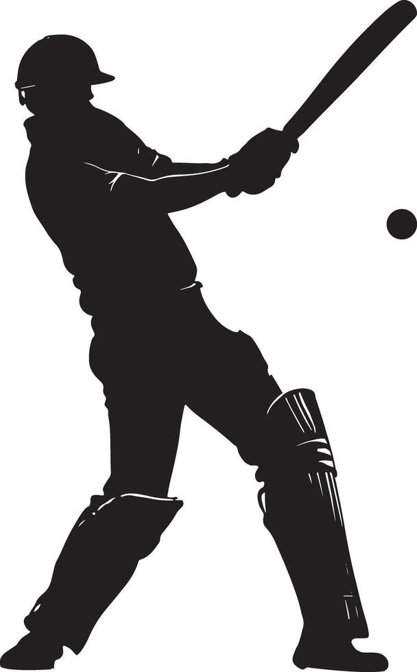 Cricket player and icon illustration vector