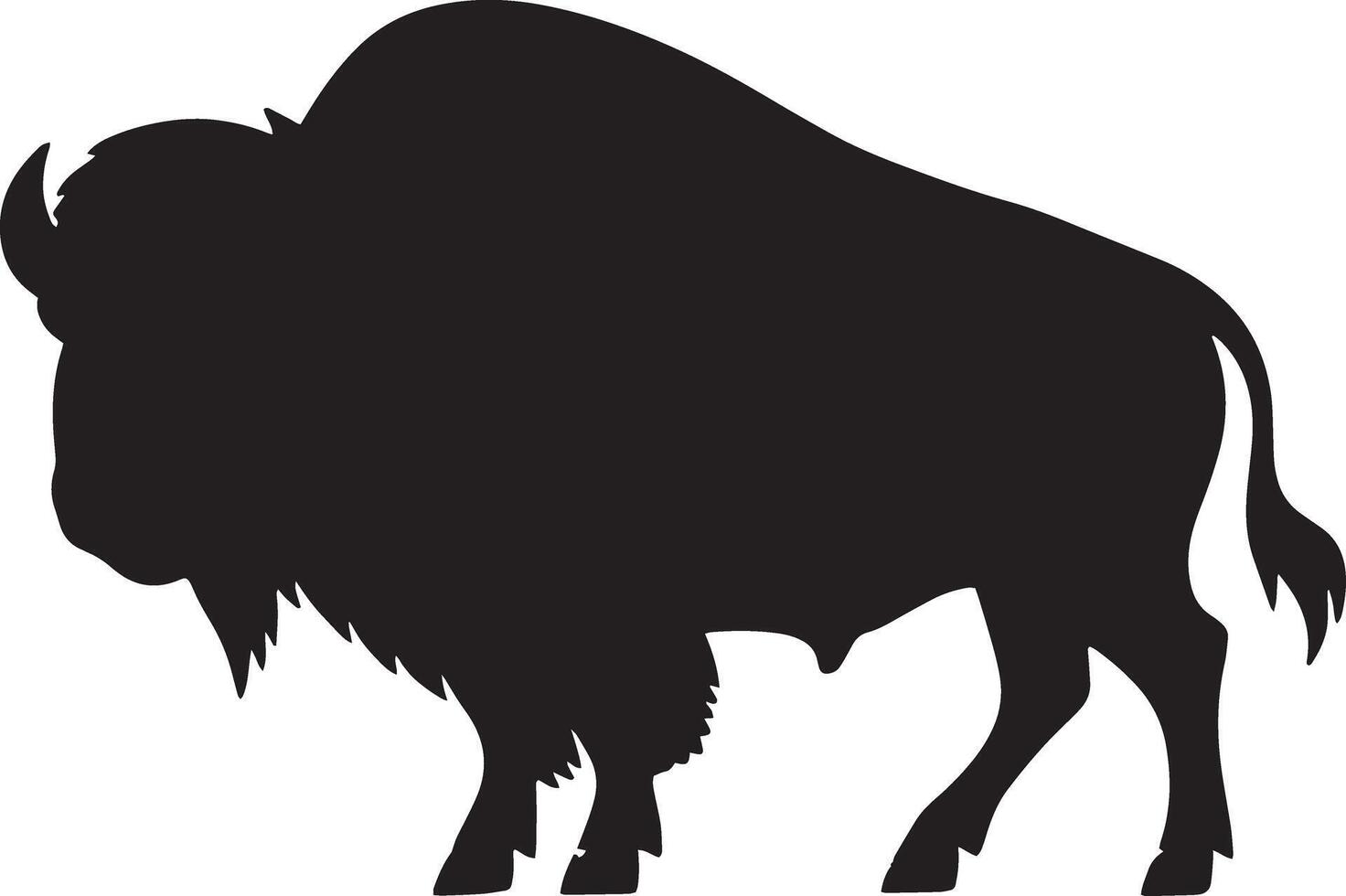 A bison silhouette is shown on a white background vector