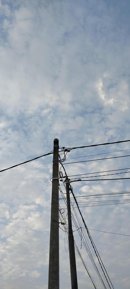 A man is flying a kite on a pole photo