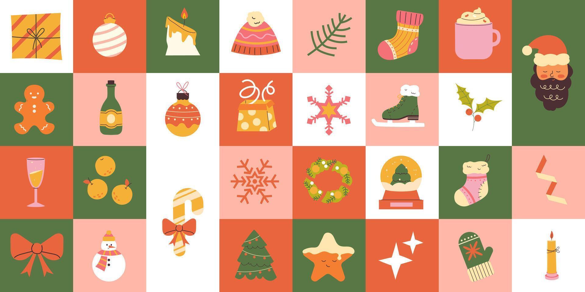 Modern Christmas geometric background. Seamless pattern for wrapping paper, background. Trendy abstract print vector
