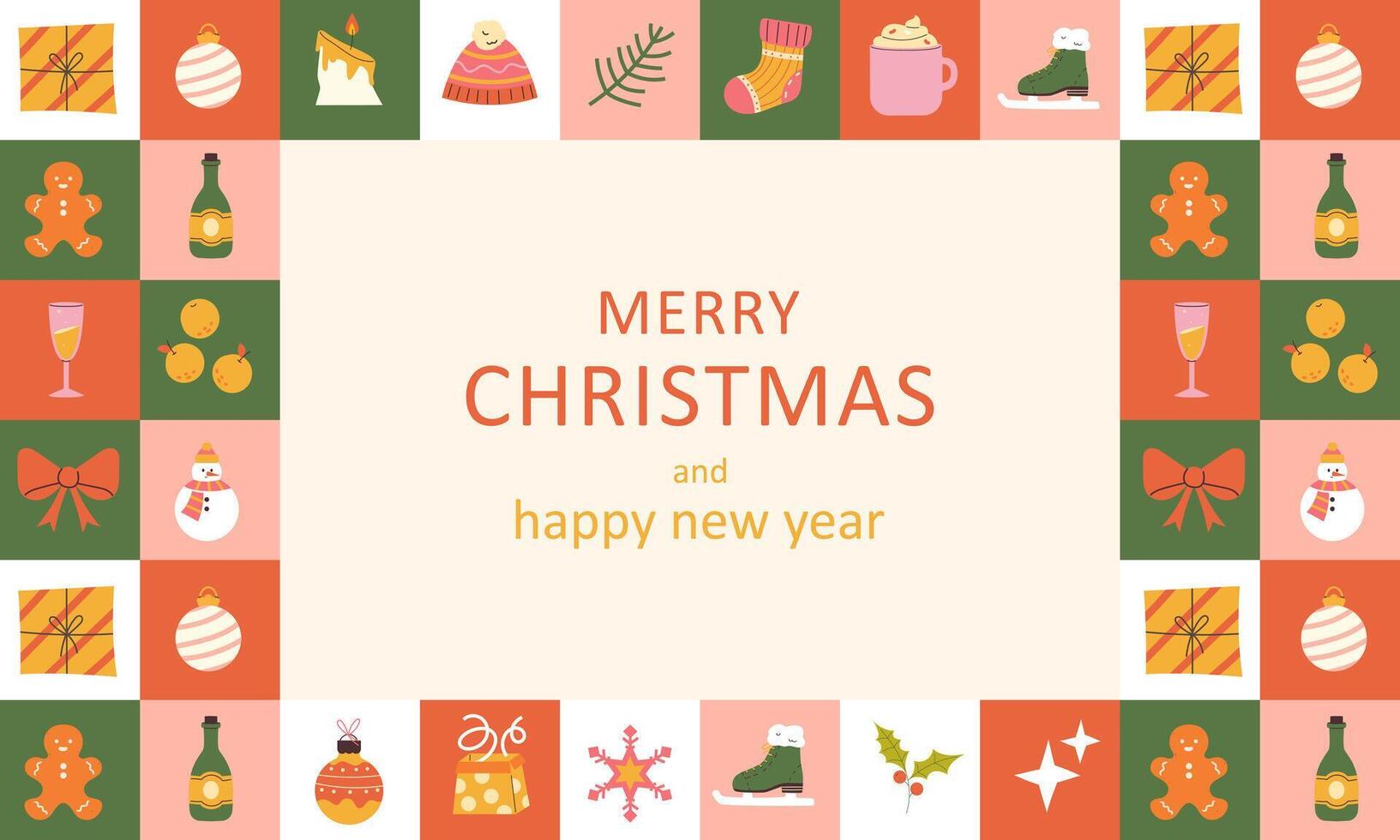 Christmas modern geometric background. minimalistic background for posters, postcards vector