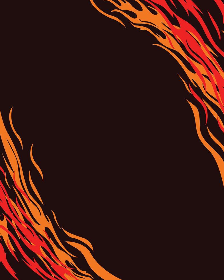 Abstract fire flame border blank background vector