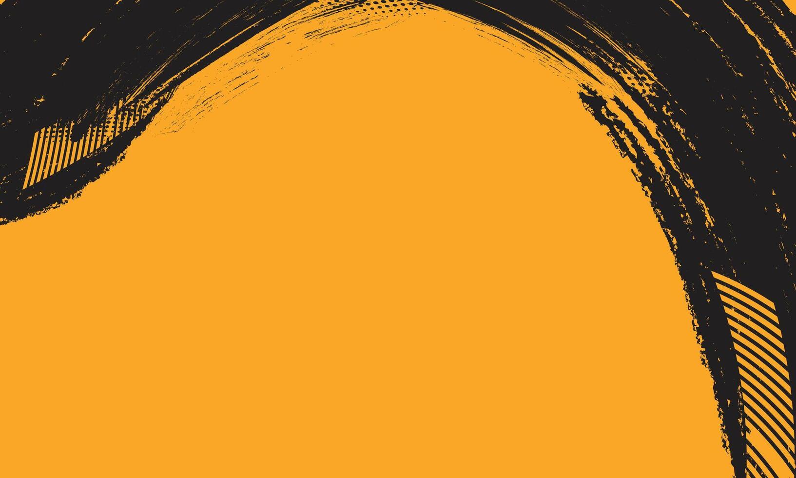 Black and yellow background abstract grunge brush strokes vector