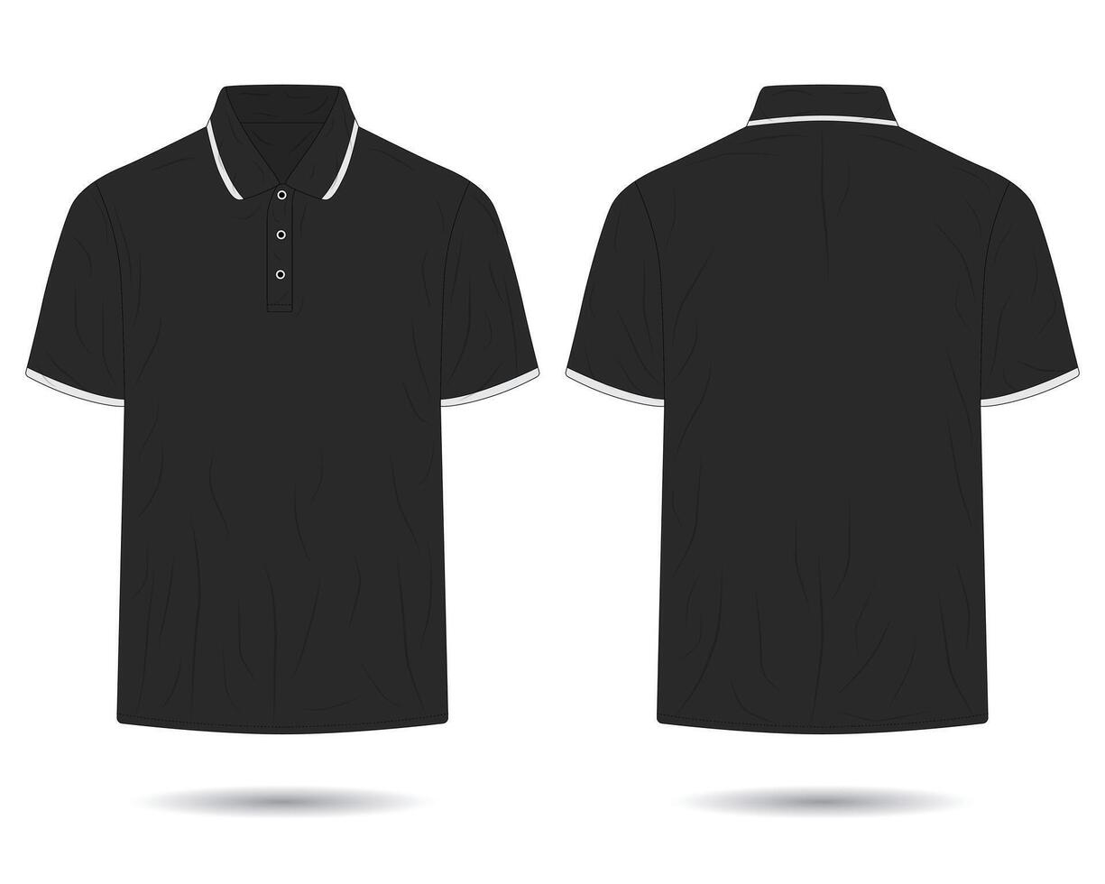 Modern black polo shirt mockup vector