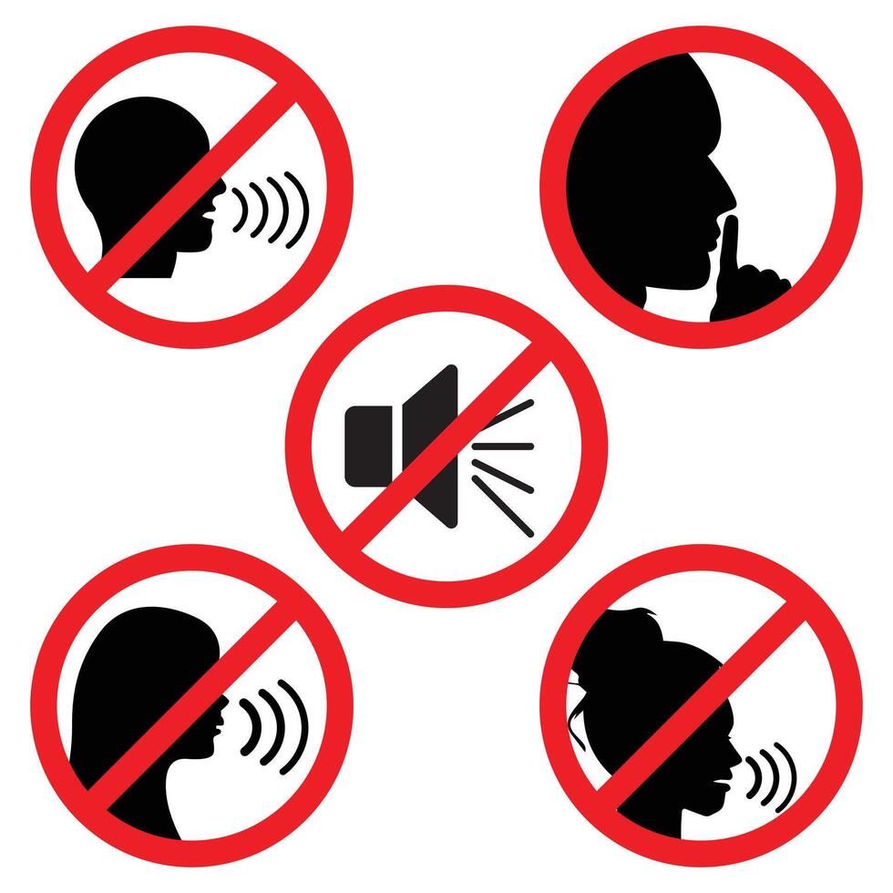 Collection of no noise signs vector