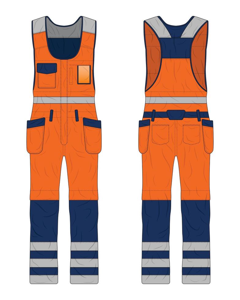 Hi vis overall workwear mockup vector