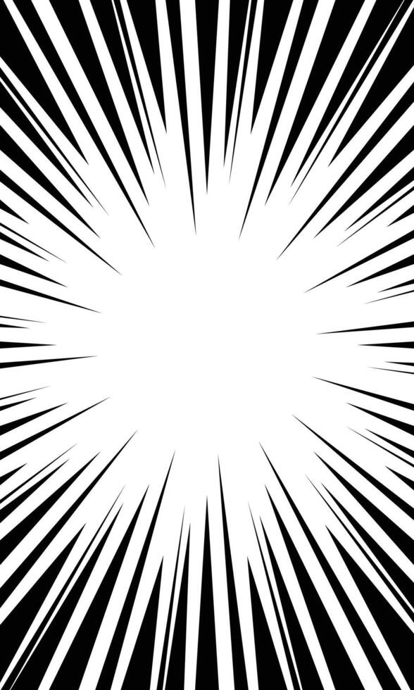 Black and white background abstract radial speed lines vector
