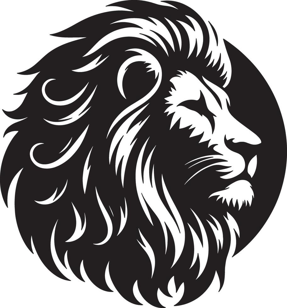 Minimalist Lion Silhouette Art Illustration with White Background vector