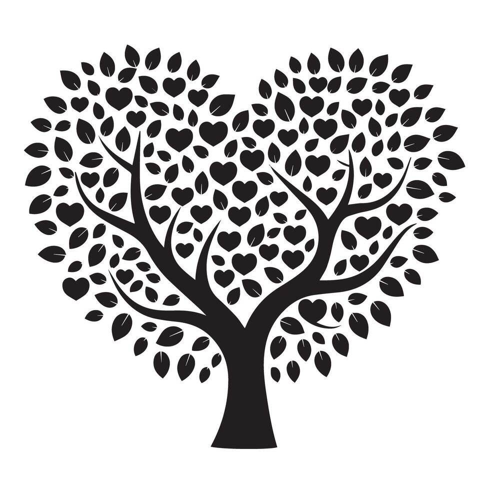 Tree Silhouette Art Illustration with White Background vector