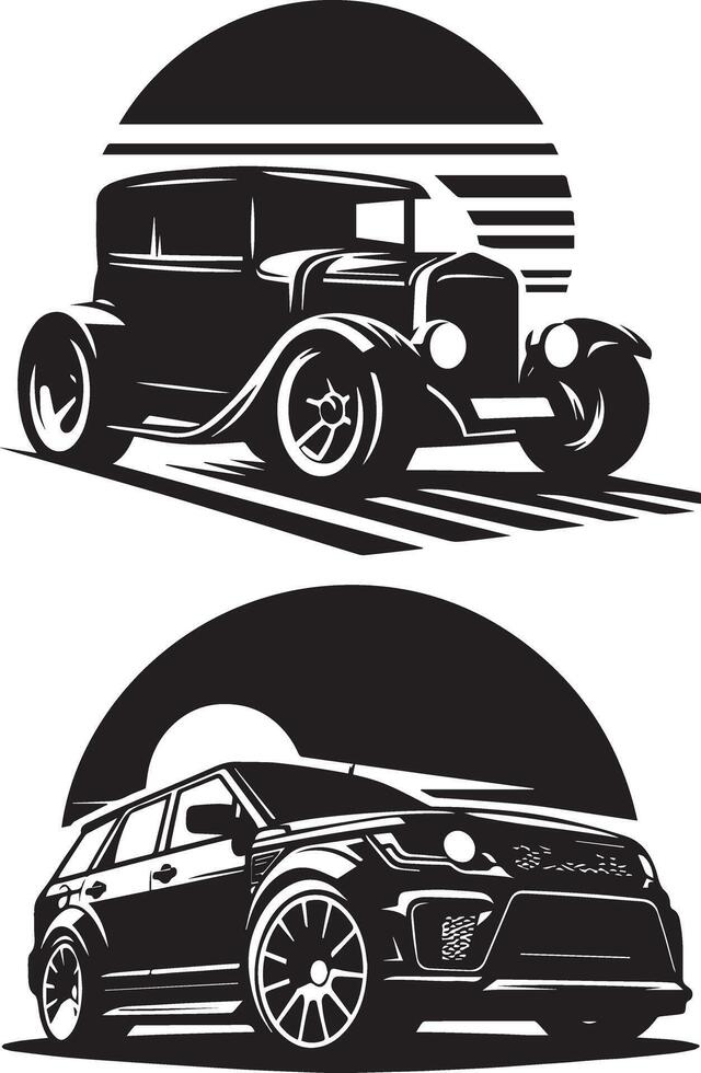 Car Silhouette Art on a White Background vector