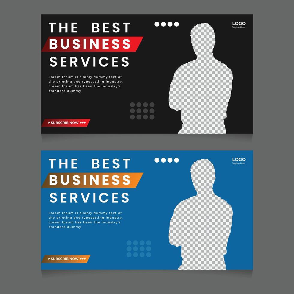 Minimal business thumbnail online live stream post design vector