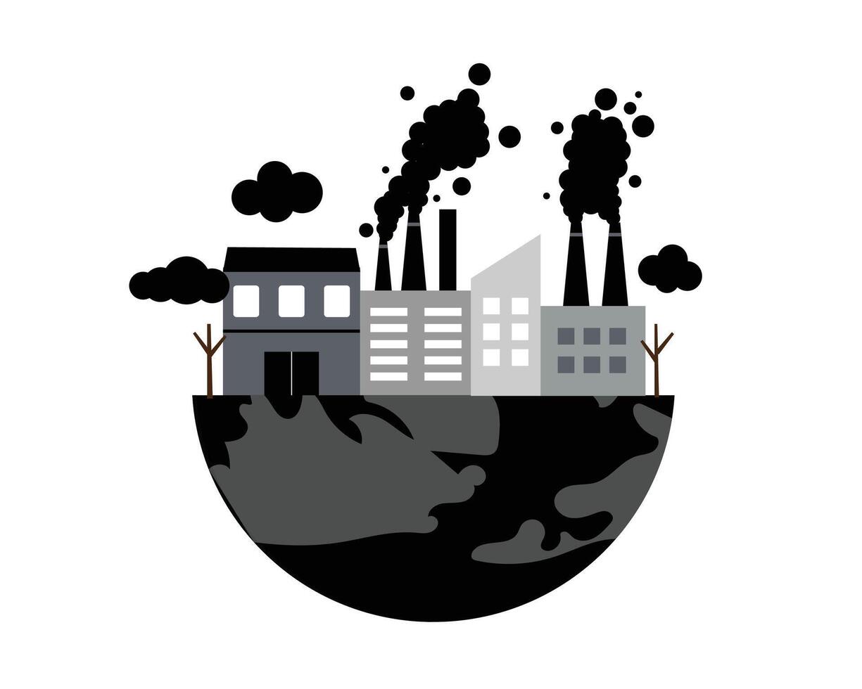 Pollution or environmental pollution that is harmful to the earth vector
