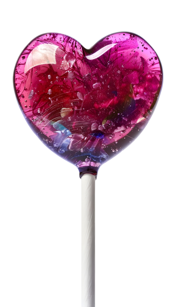 A heart shaped lollipop on a stick png