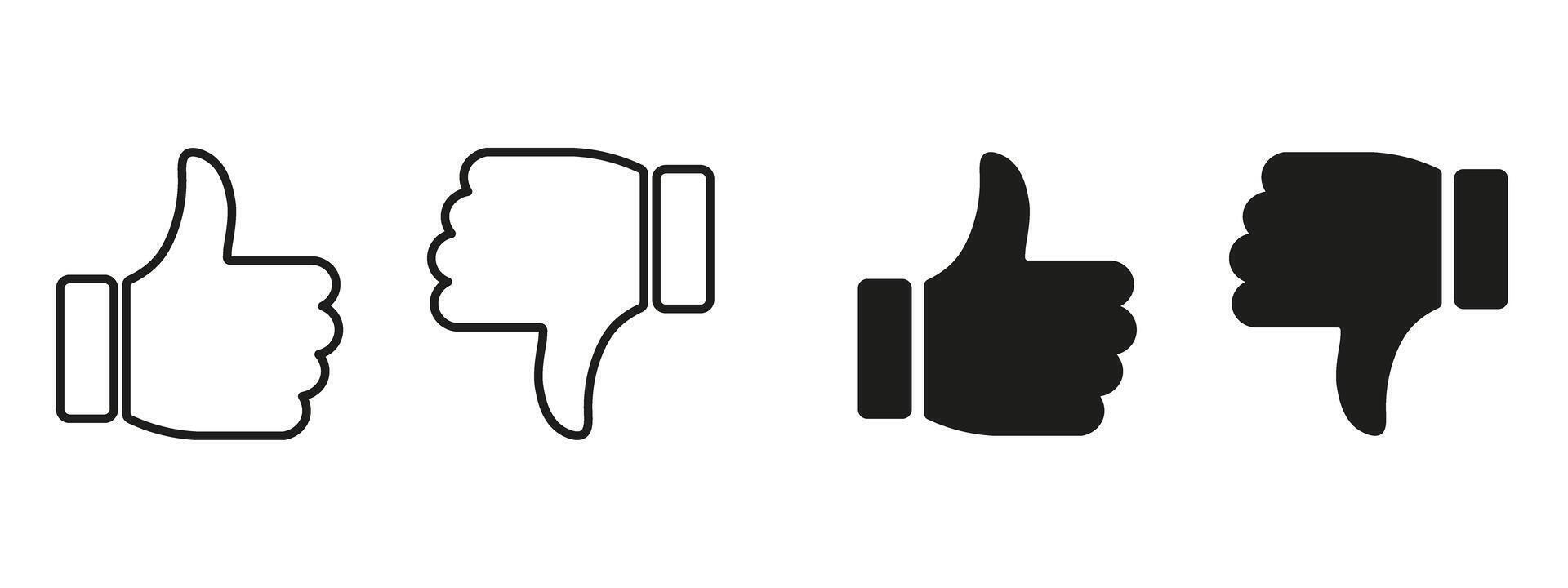 Thumbs up and down icon set illustration vector
