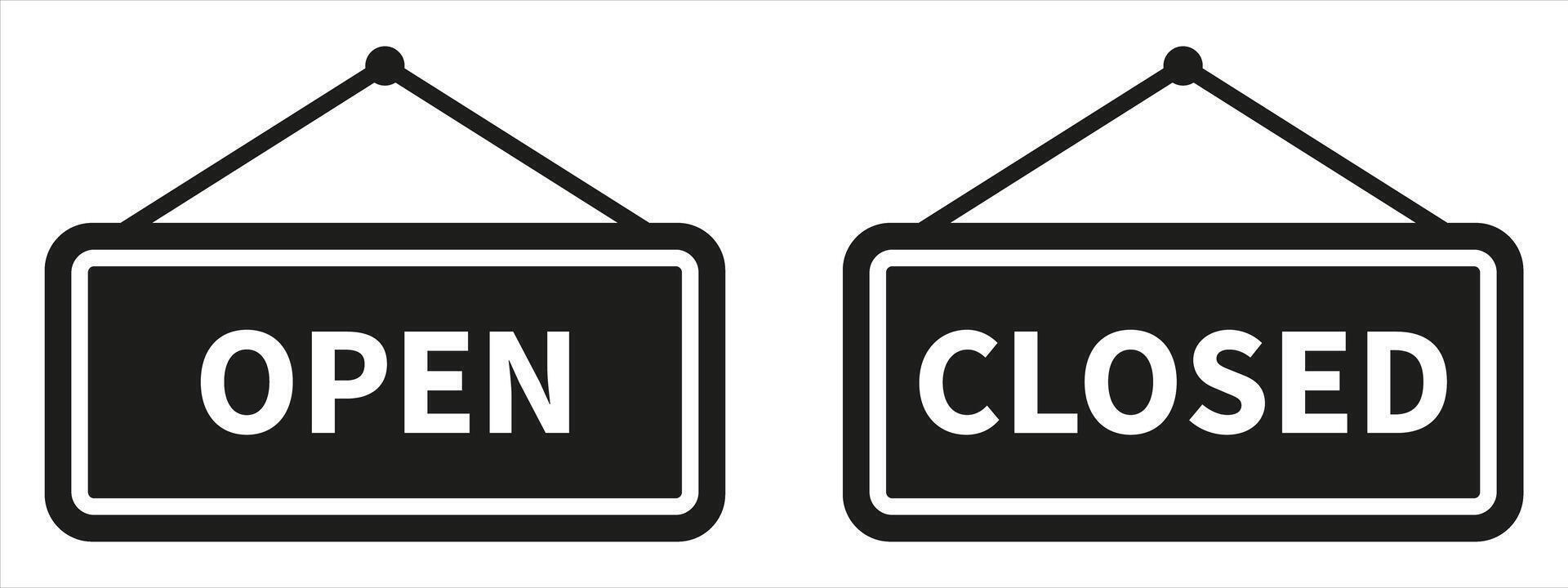 Open and closed sign vector