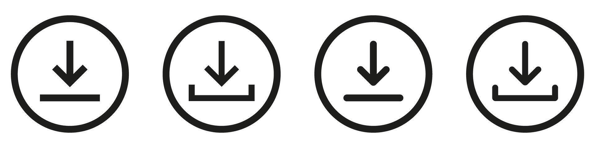 Four circular icons with arrows pointing in different directions vector