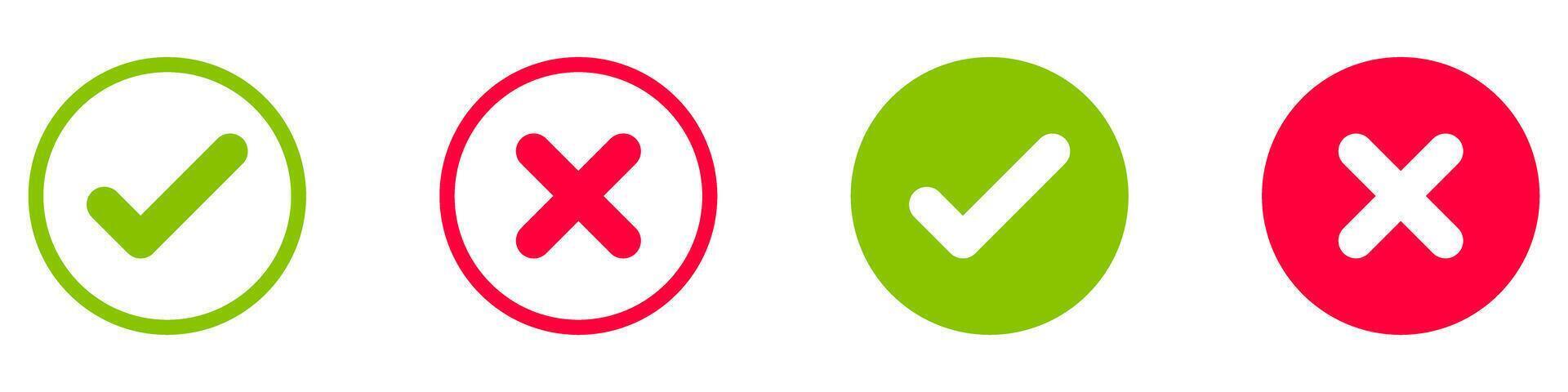 Four different check marks on a white background vector