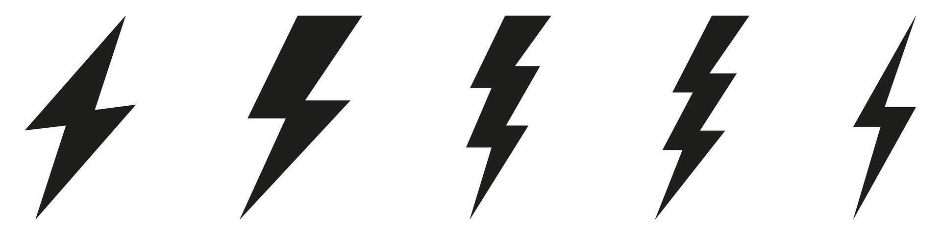 A set of lightning bolts on a white background vector