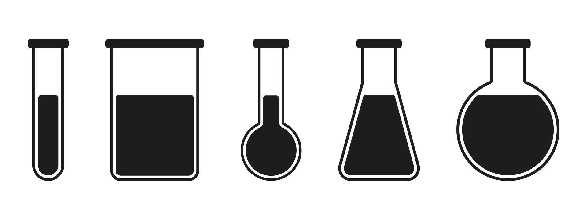 A set of four test tubes and spoons vector