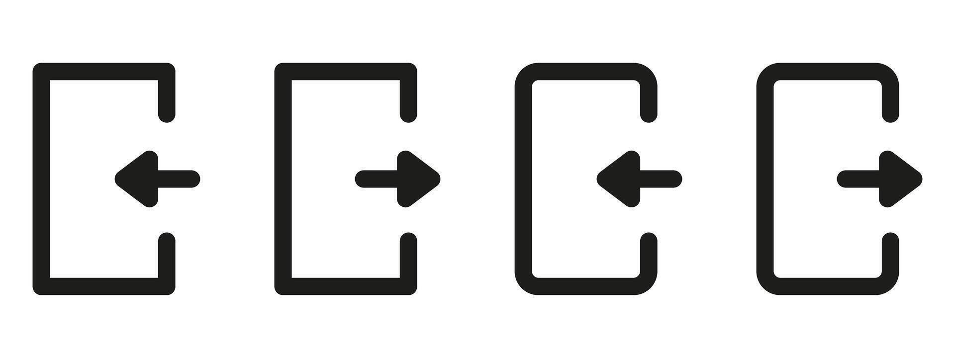 A black and white image of four different types of arrows vector