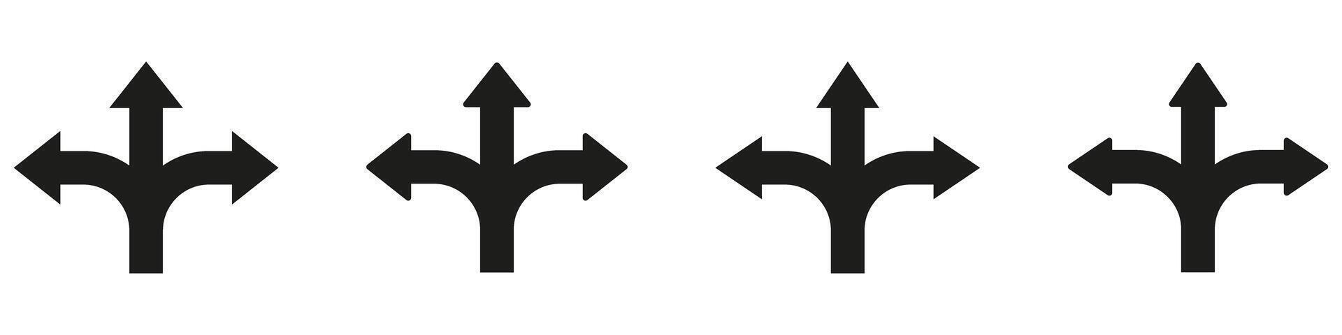 Four arrows with different shapes and sizes vector