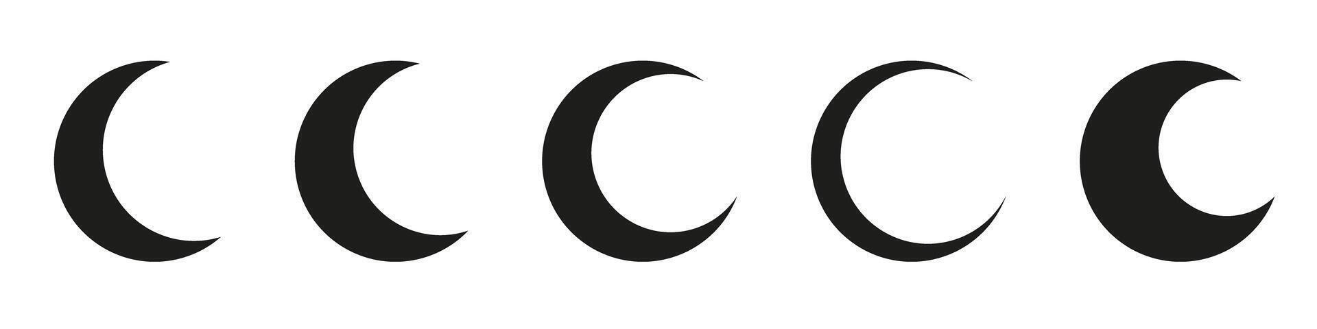 A set of four curved lines that are all the same vector