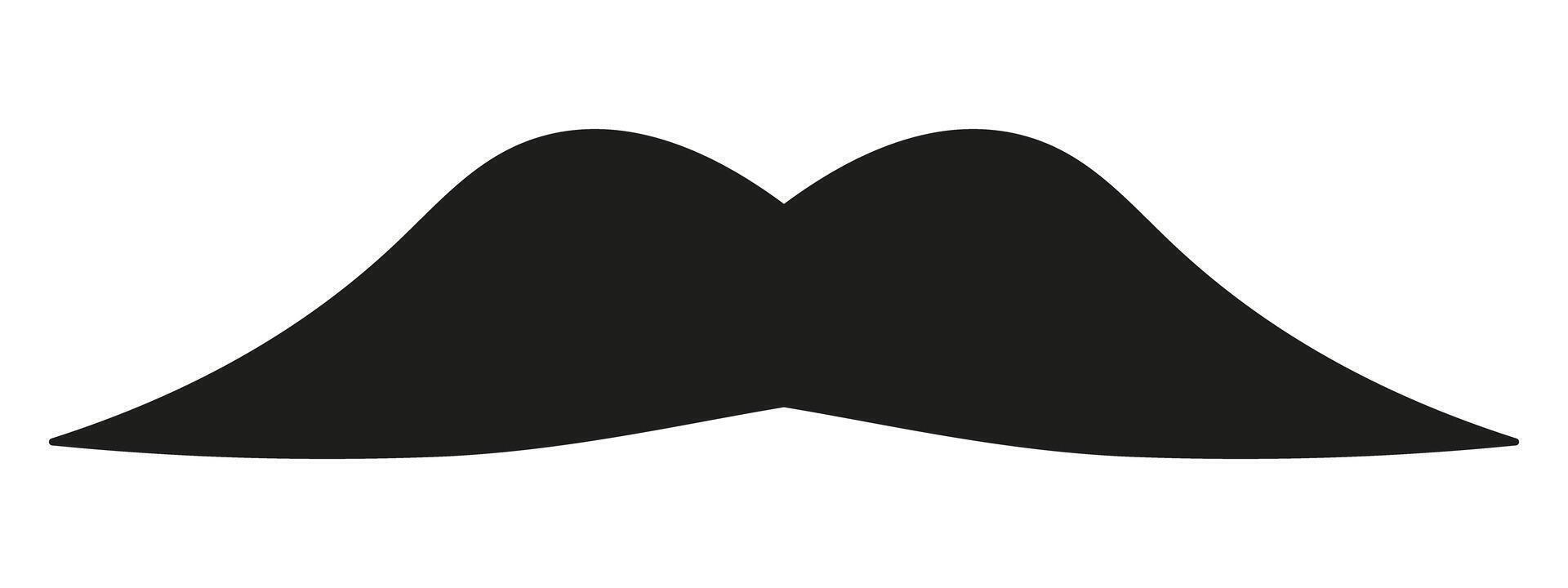 A black mustache icon on a white background vector