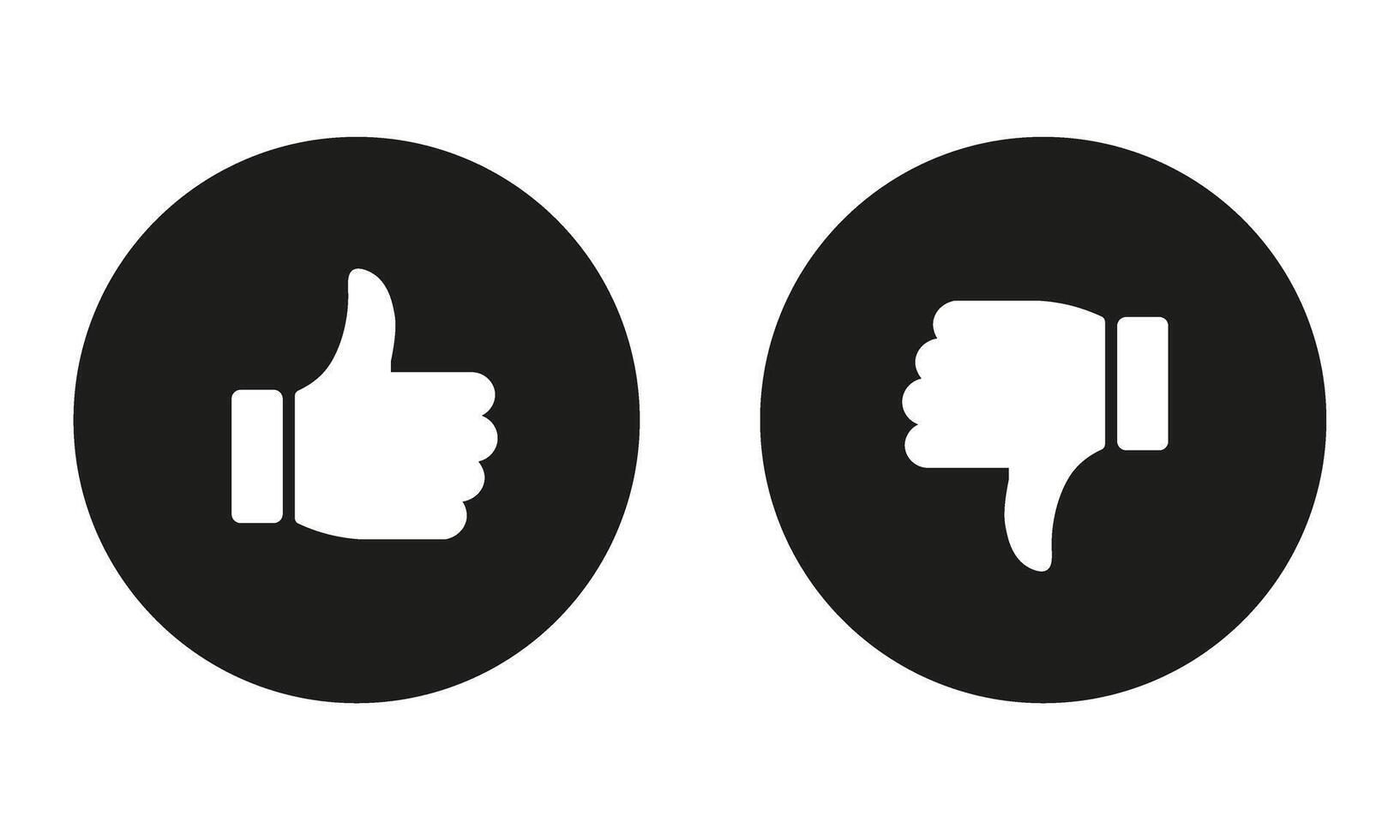 Two thumbs up and thumbs down icons on a white background vector