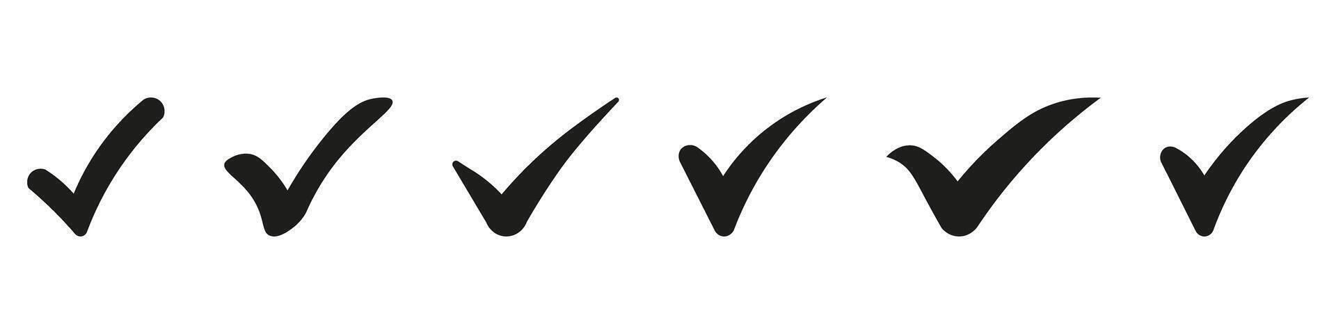 A set of four different brush strokes on a white background vector