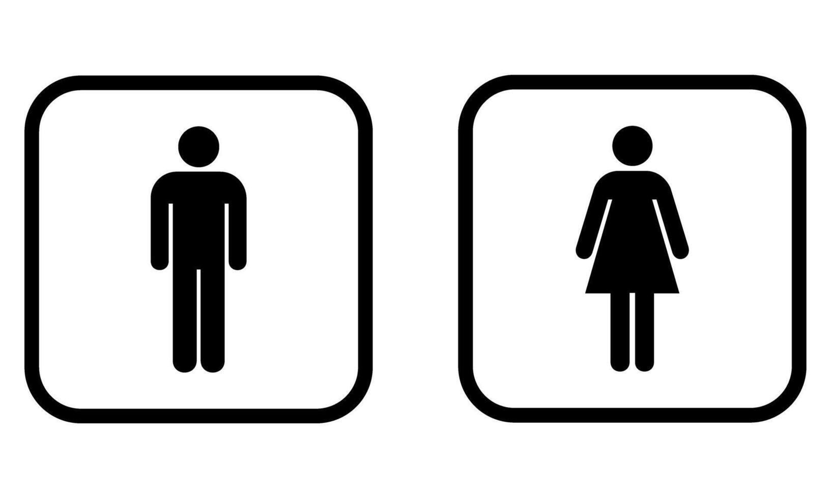 A black and white sign with a man and woman vector