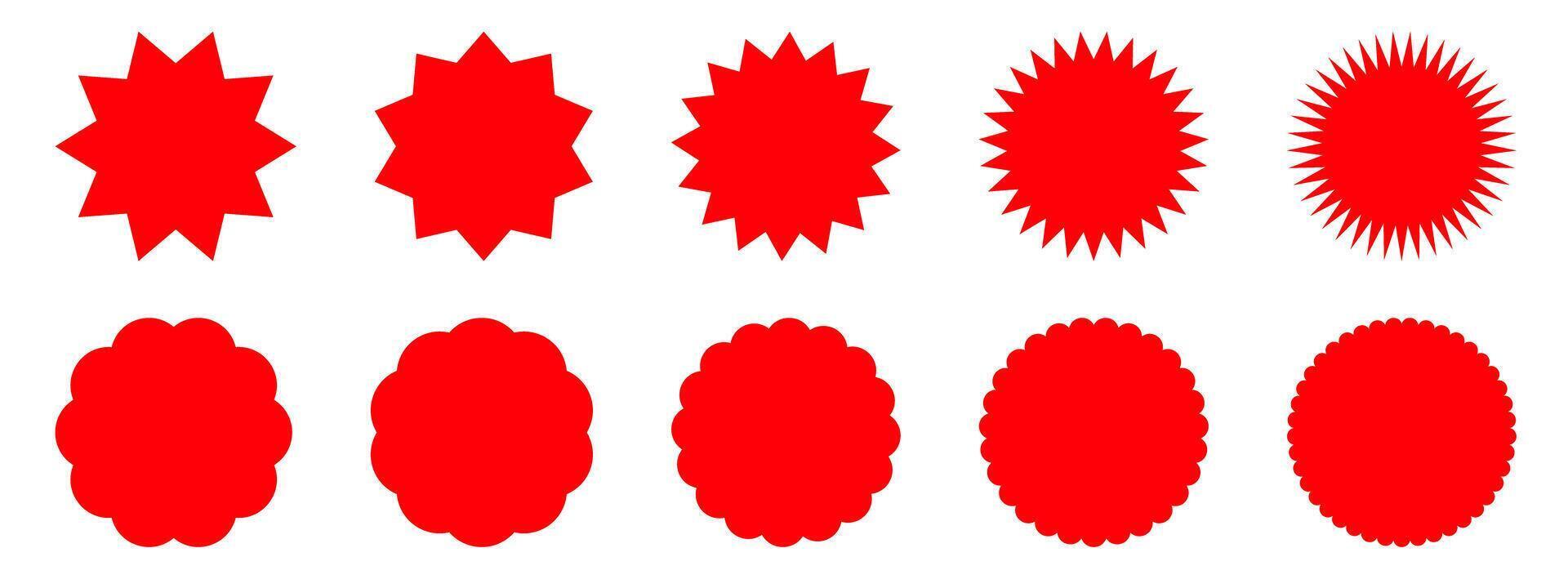 A set of red shapes on a white background vector