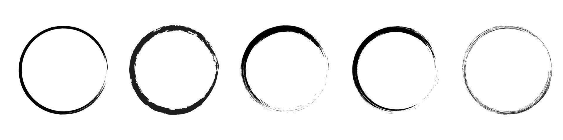 A set of four oval brushes with different sizes vector